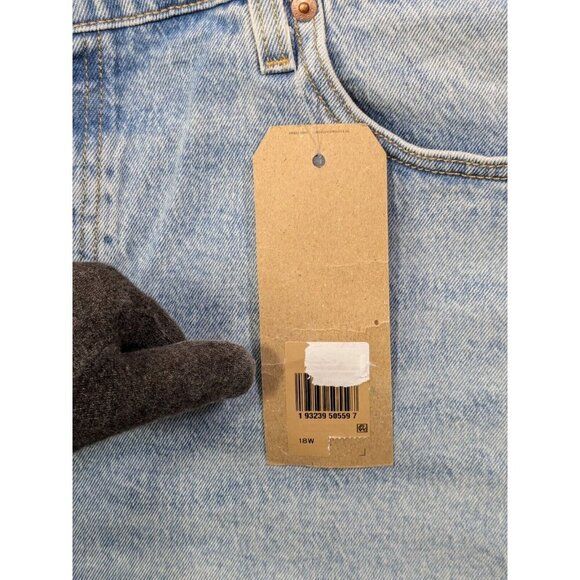 Levi's 501 Jean Shorts Womens 18W High Rise Raw Hem Distressed Cutoff Style - Picture 4 of 16